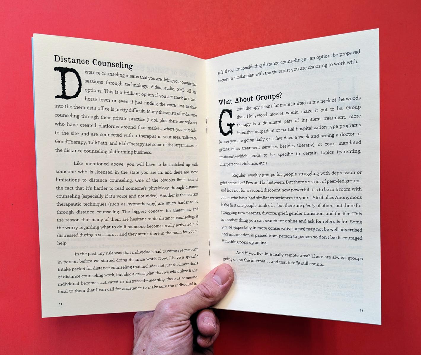 How to Find a Therapist zine