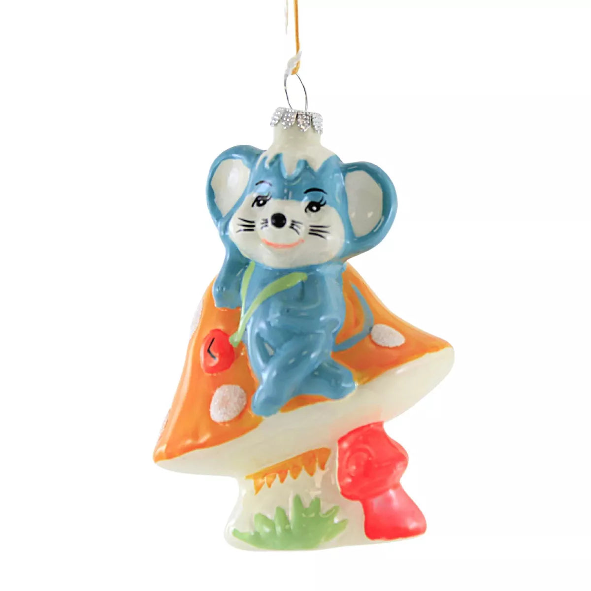 Mouse on a Mushroom Ornament