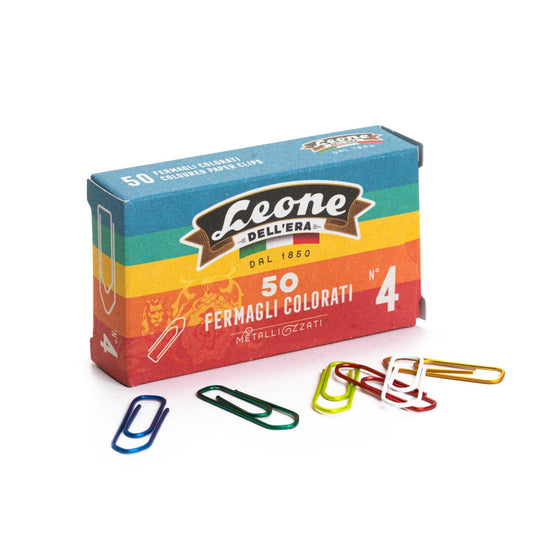 Leone #4 Metallic Paperclips Box