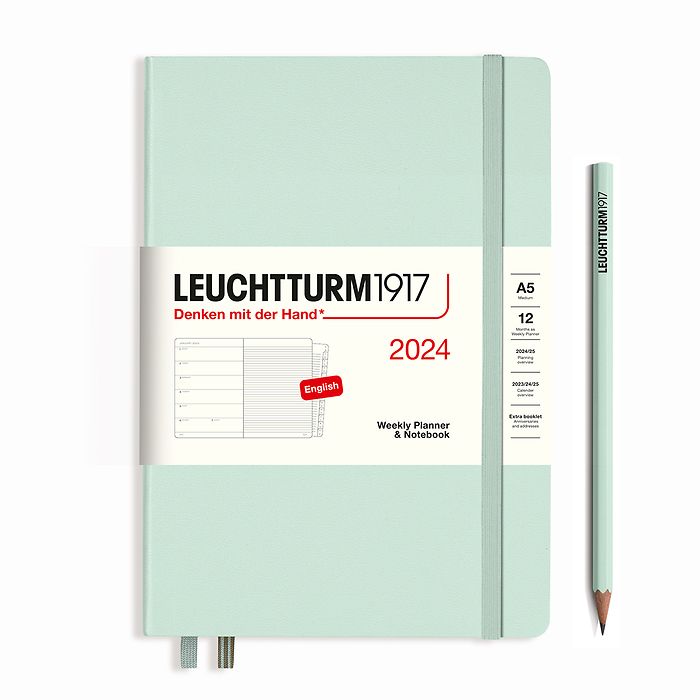 2024 Leuchtturm Hardcover Weekly Planner and Notebook: A5
