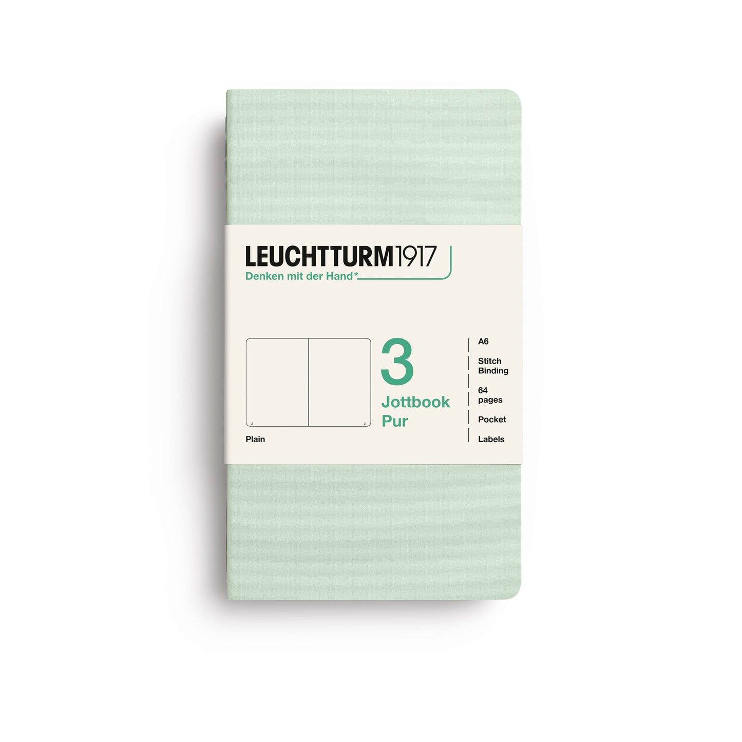 Leuchtturm Jottbook Pur (A6) Pack of 3: Plain Pages