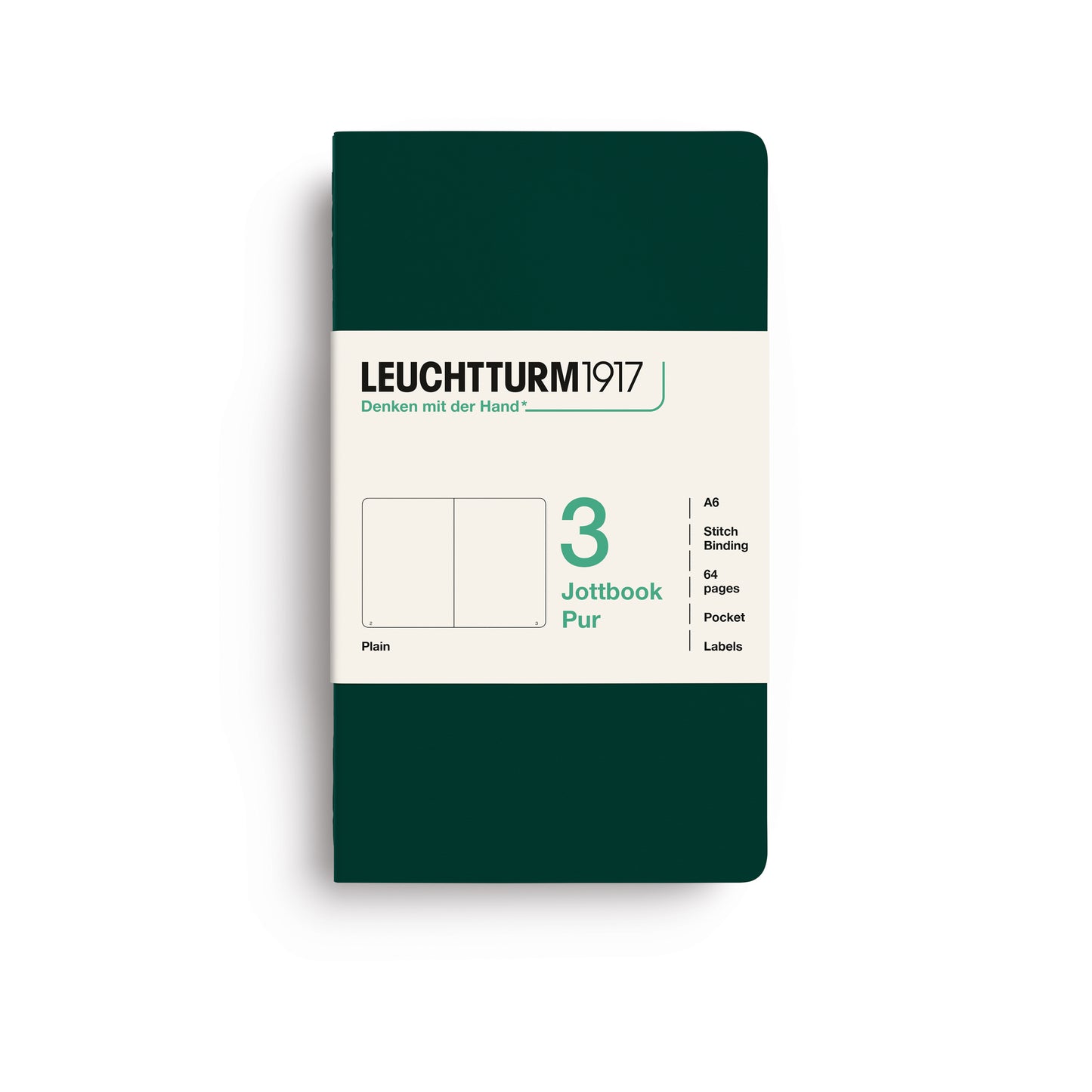 Leuchtturm Jottbook Pur (A6) Pack of 3: Plain Pages