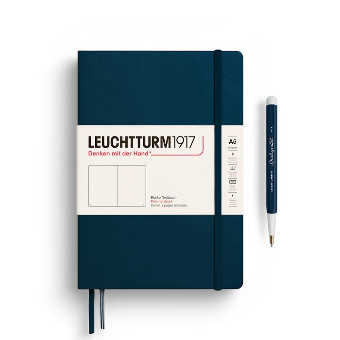 Leuchtturm A5 Medium Hardcover Notebook: Plain Pages