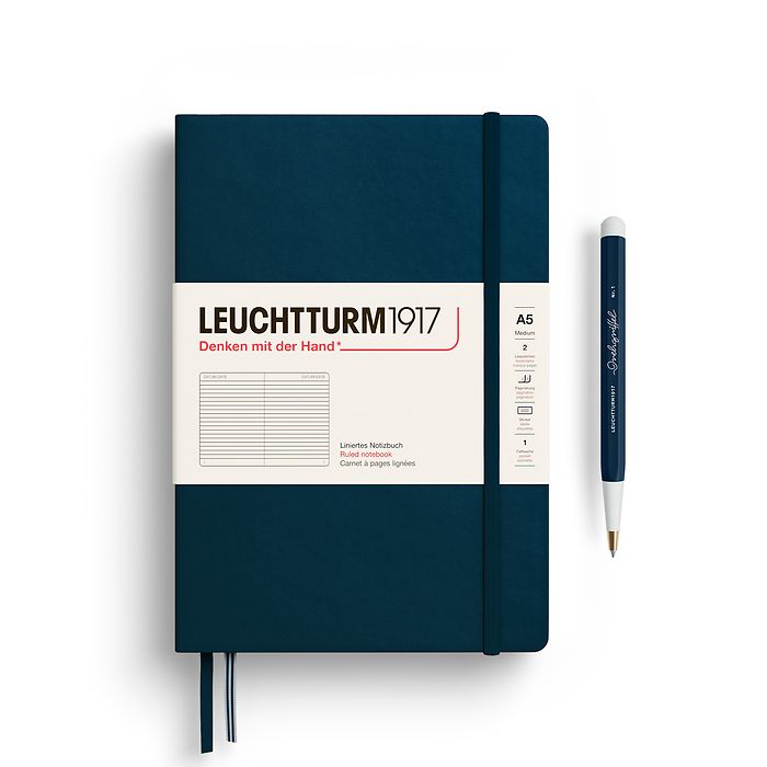 Leuchtturm A5 Medium Hardcover Notebook: Ruled Pages