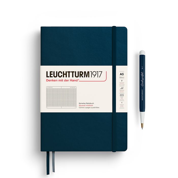 Leuchtturm A5 Medium Hardcover Notebook: Squared Pages