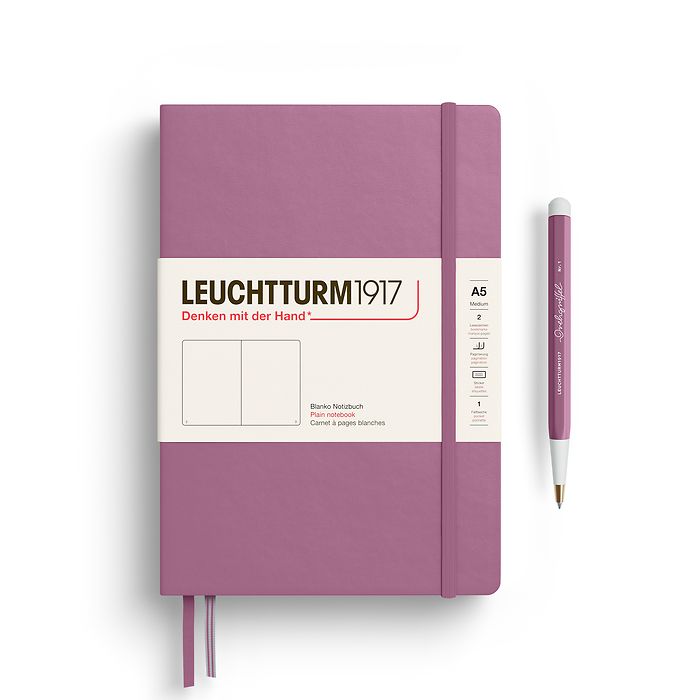 Leuchtturm A5 Medium Hardcover Notebook: Plain Pages