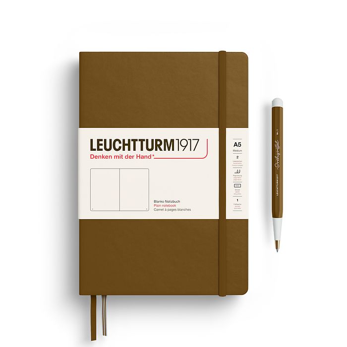 Leuchtturm A5 Medium Hardcover Notebook: Plain Pages