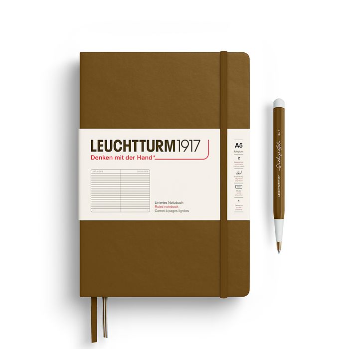 Leuchtturm A5 Medium Hardcover Notebook: Ruled Pages