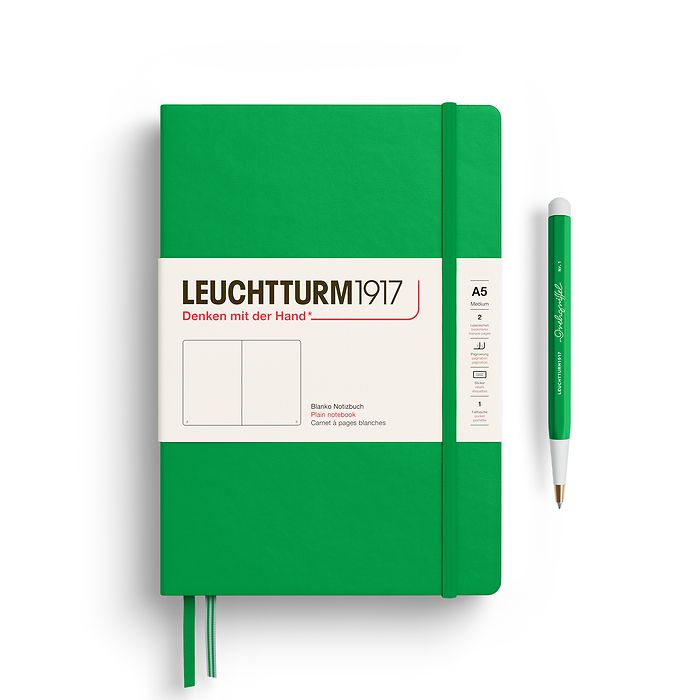 Leuchtturm A5 Medium Hardcover Notebook: Plain Pages