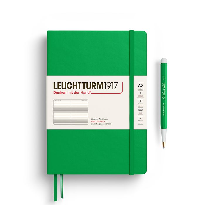 Leuchtturm A5 Medium Hardcover Notebook: Ruled Pages