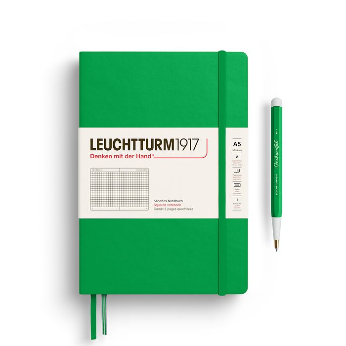 Leuchtturm A5 Medium Hardcover Notebook: Squared Pages