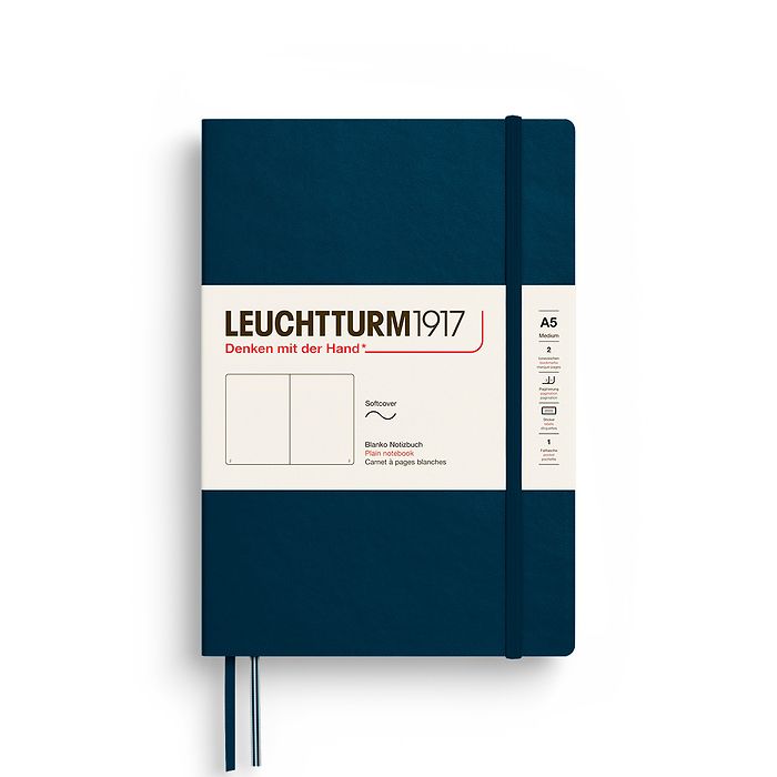 Leuchtturm Medium Softcover Notebook: Plain Pages