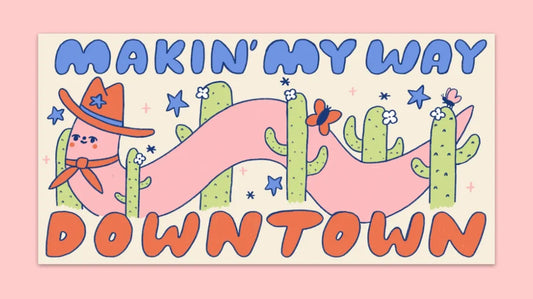 Making My Way Downtown Worm Bumper Sticker