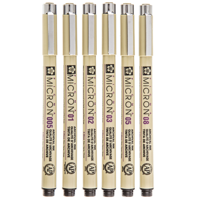 Micron 6 Piece Pen Set