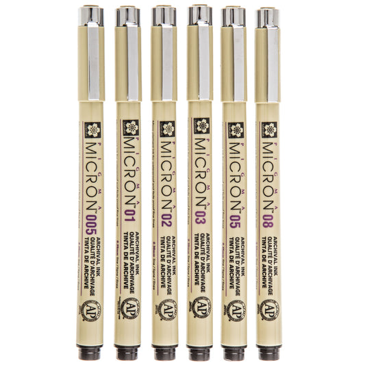 Micron 6 Piece Pen Set