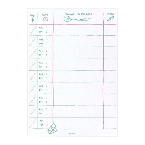 Midori To Do Memo Pad