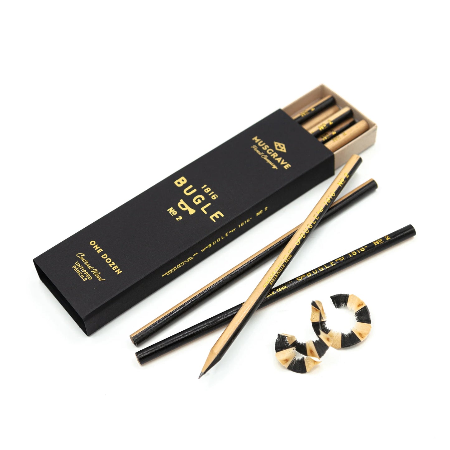 Musgrave Black and White Bugle Pencil Box Set