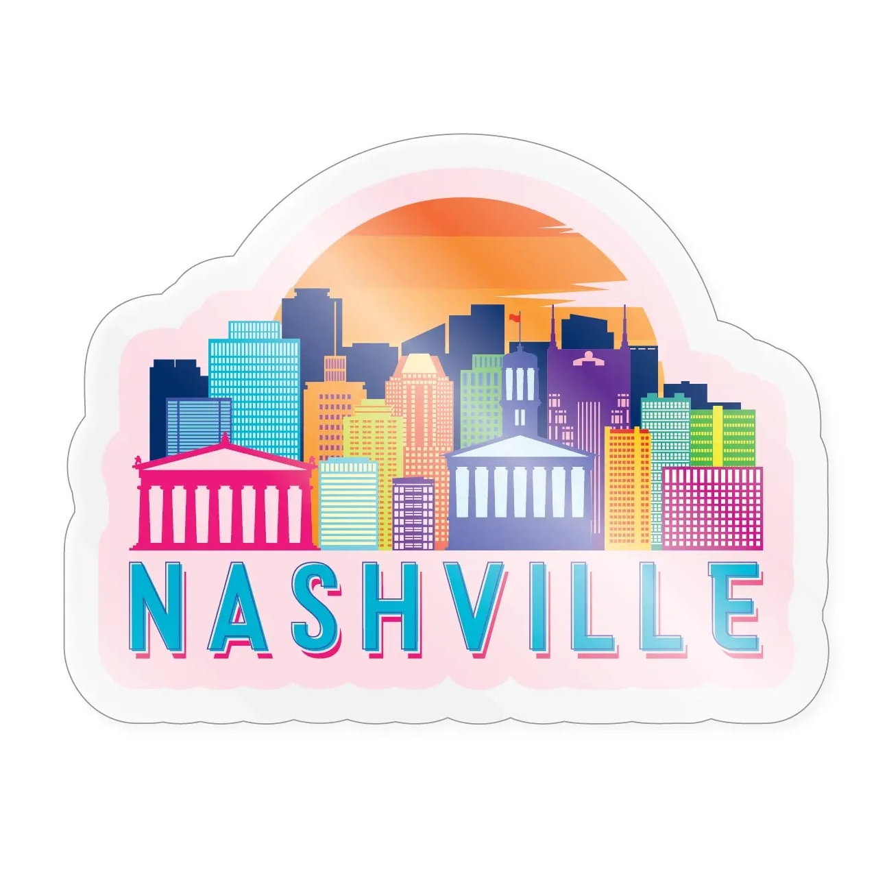 Nashville Retro Skyline Magnet