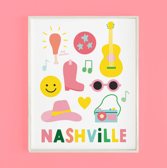 Nashville Pink Boot print