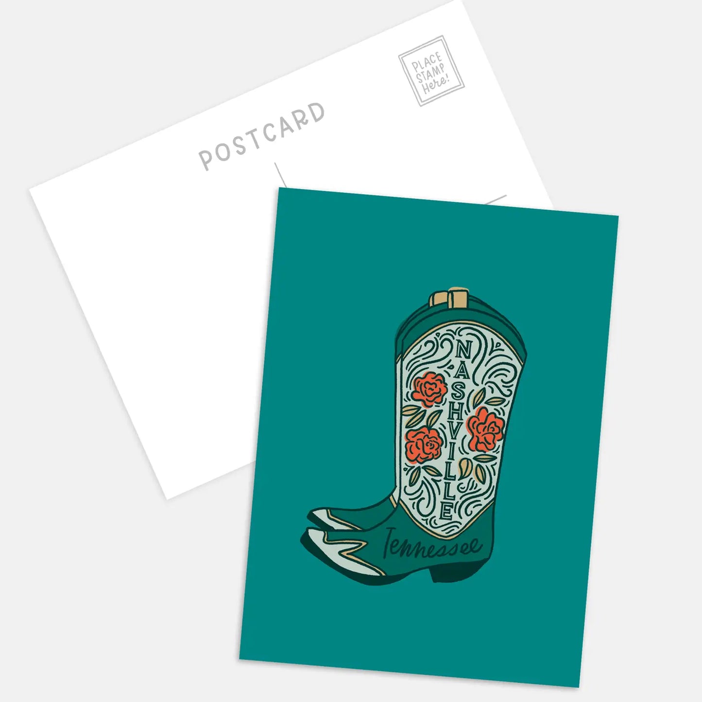Nashville Cowboy Boot Vertical Postcard
