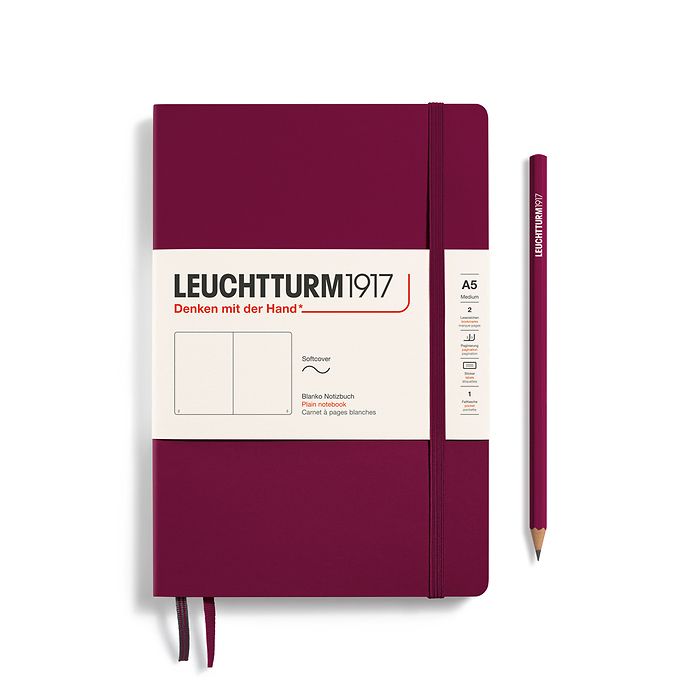 Leuchtturm A5 Medium Hardcover Notebook: Plain Pages