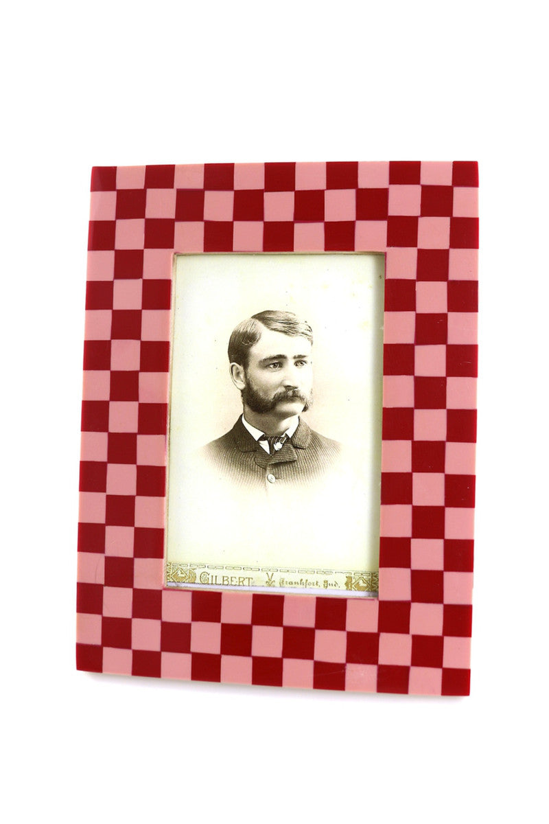 Pink Checker Picture Frame