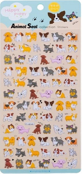 Happy Puppy Puffy Sticker Sheet
