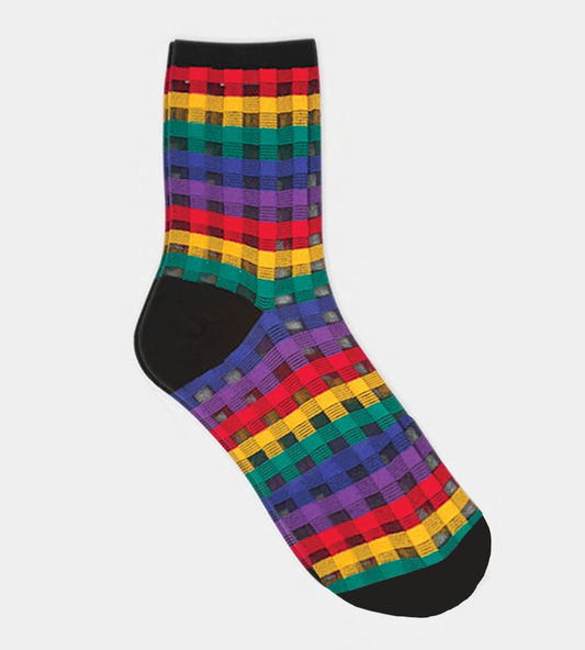 Rainbow Sheer Check Socks