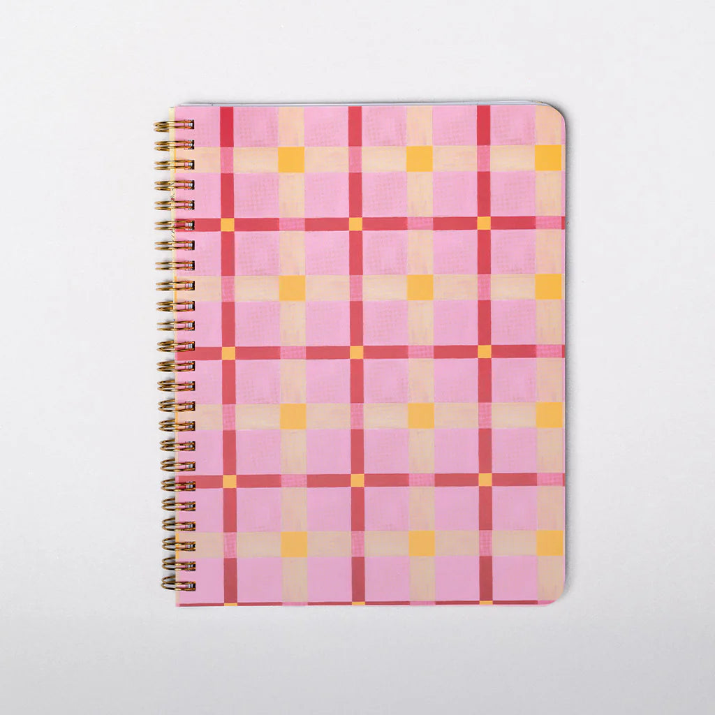 Pink Plaid Rough Draft Notebook