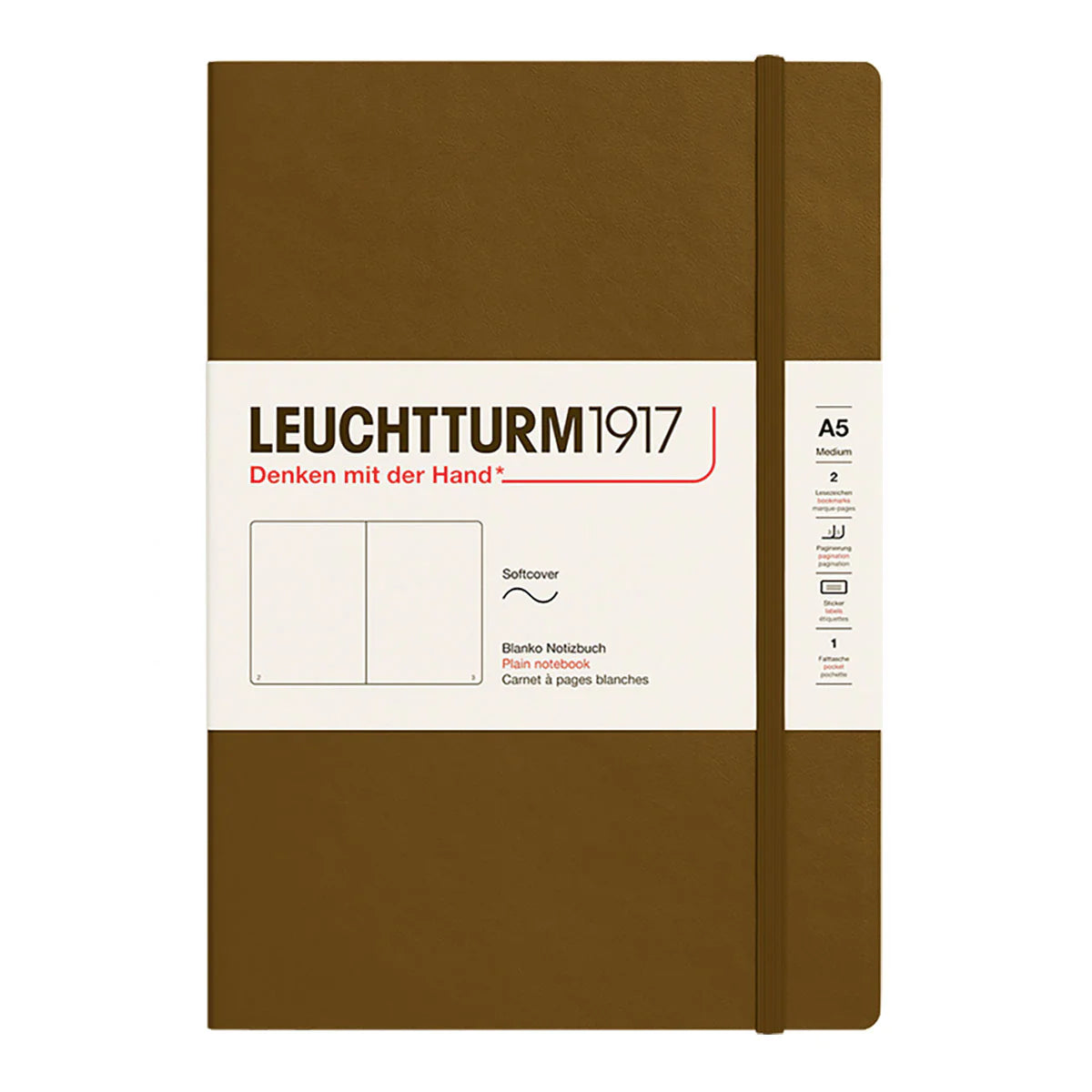 Leuchtturm Medium Softcover Notebook: Plain Pages