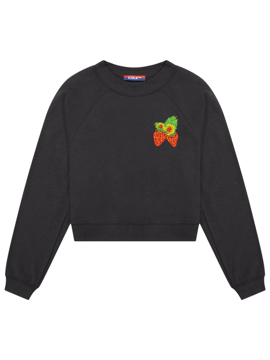 Strawberry Cropped Sweatshirt