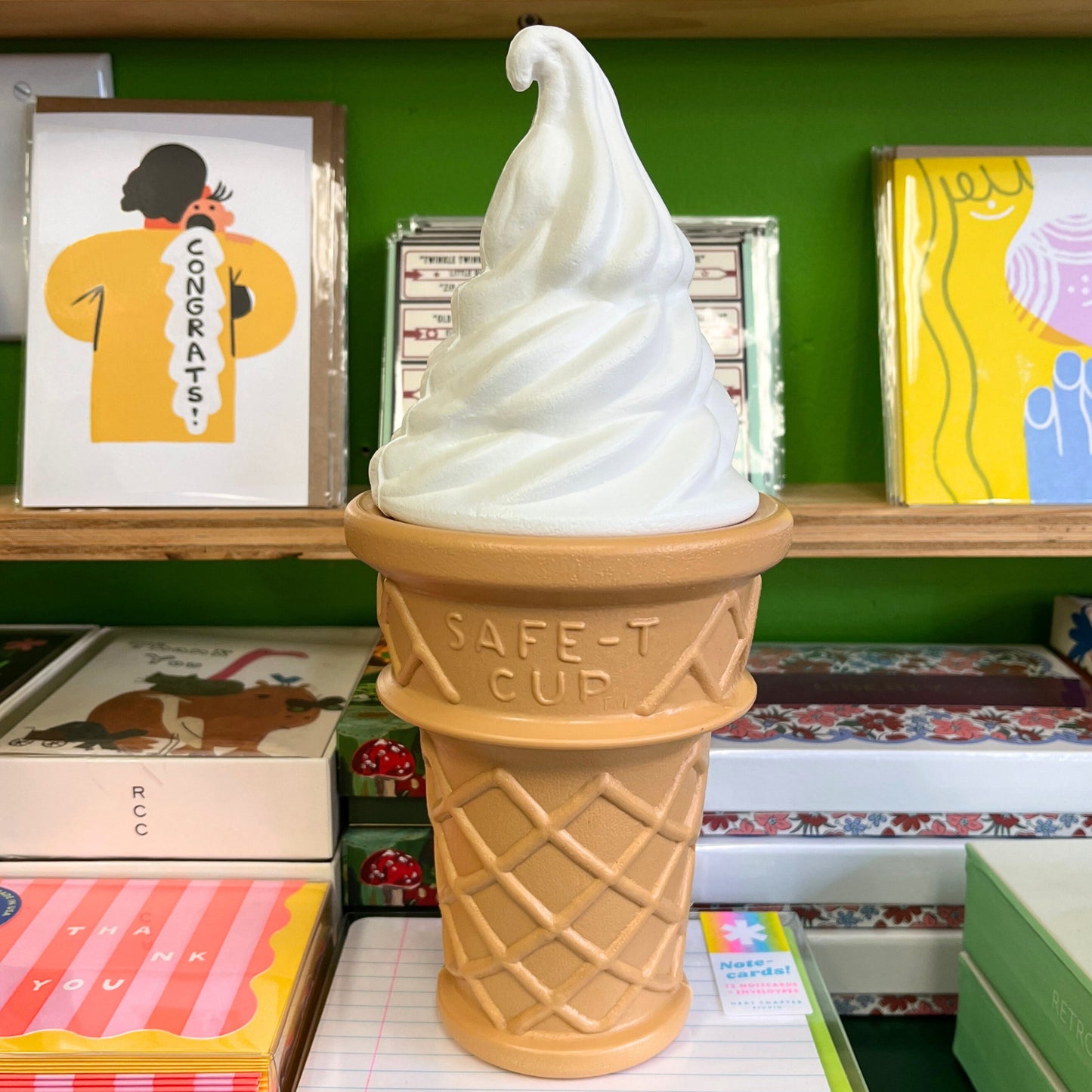 Soft Serve Ice Cream Cone Blow Mold Bank