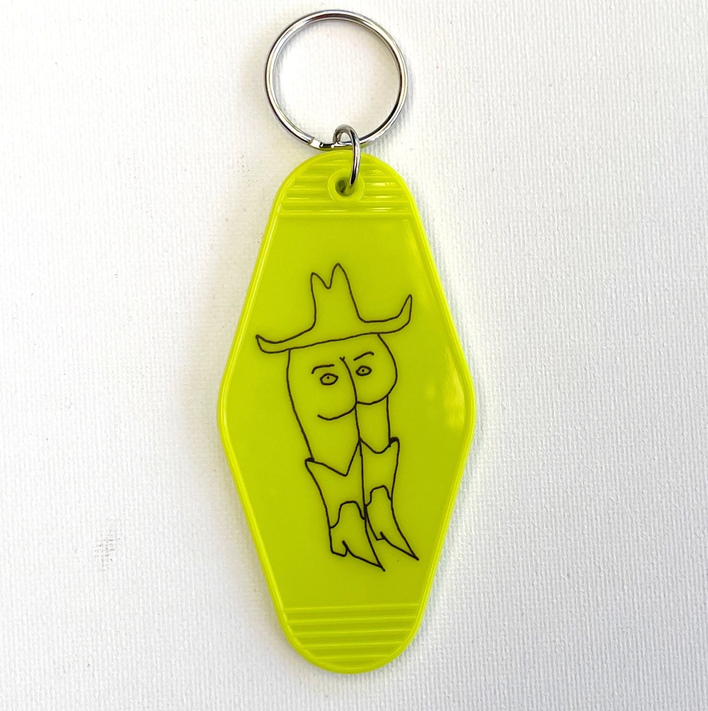 Cowboy Butt Hotel Keychain