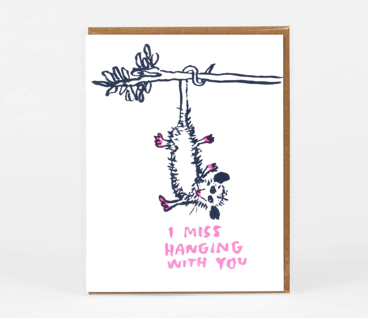 Miss Hanging Out Opossum card