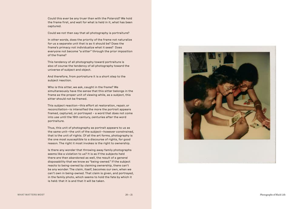 What Matters Most: Photographs of Black Life Book