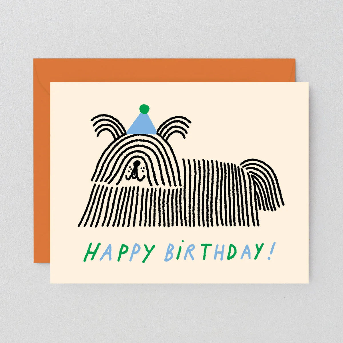 Birthday Long Hair Dog card