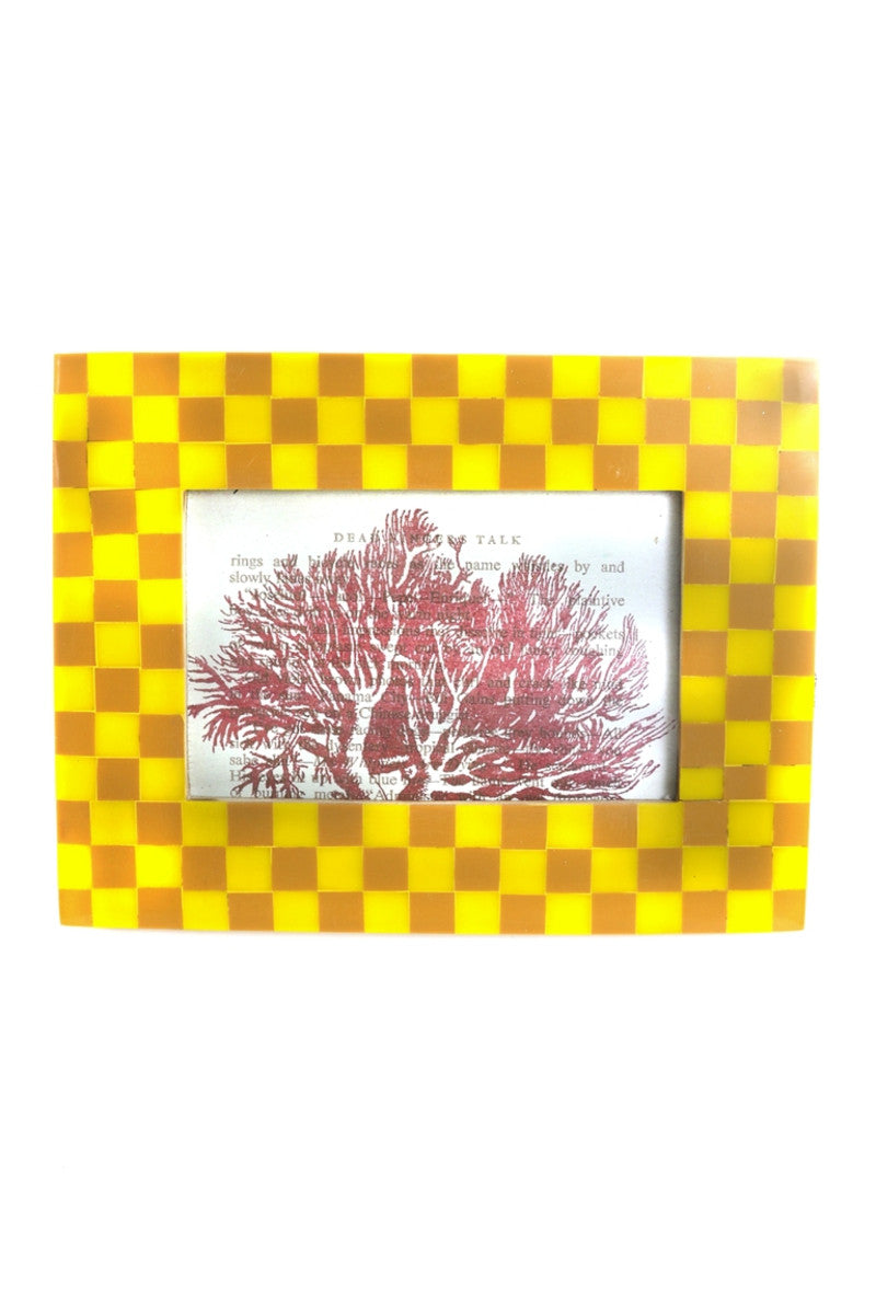 Yellow Checker Picture Frame