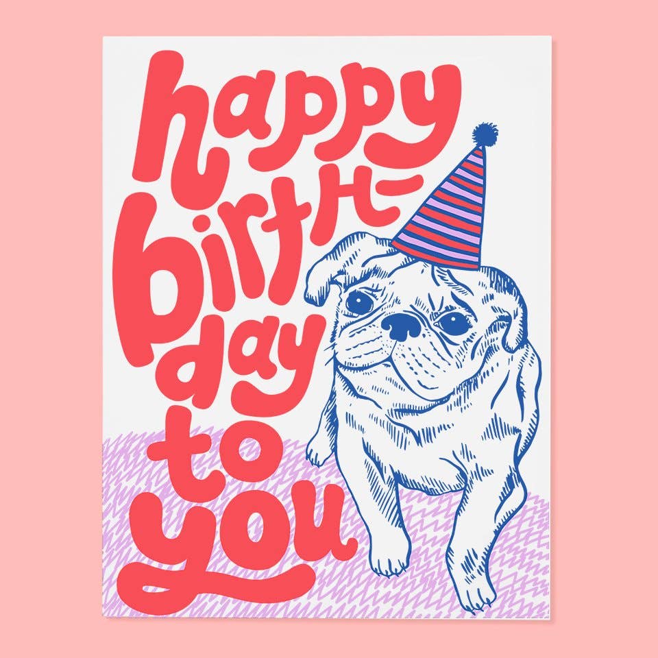 Birthday Pug card