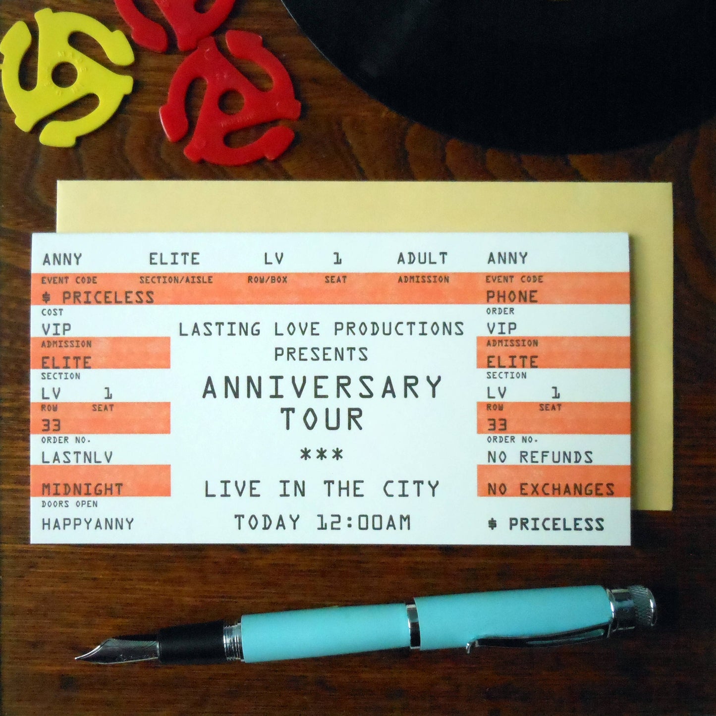 Anniversary Tour Ticket card