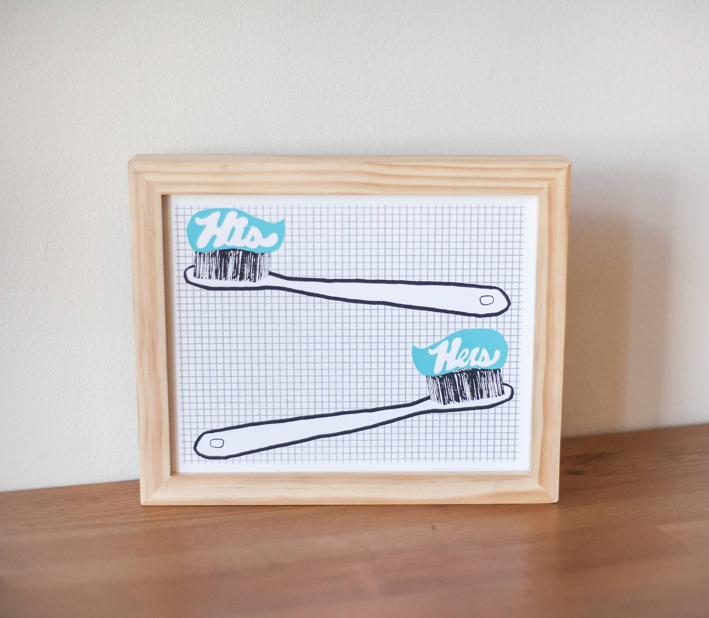 His and Hers Toothbrush 8x10"