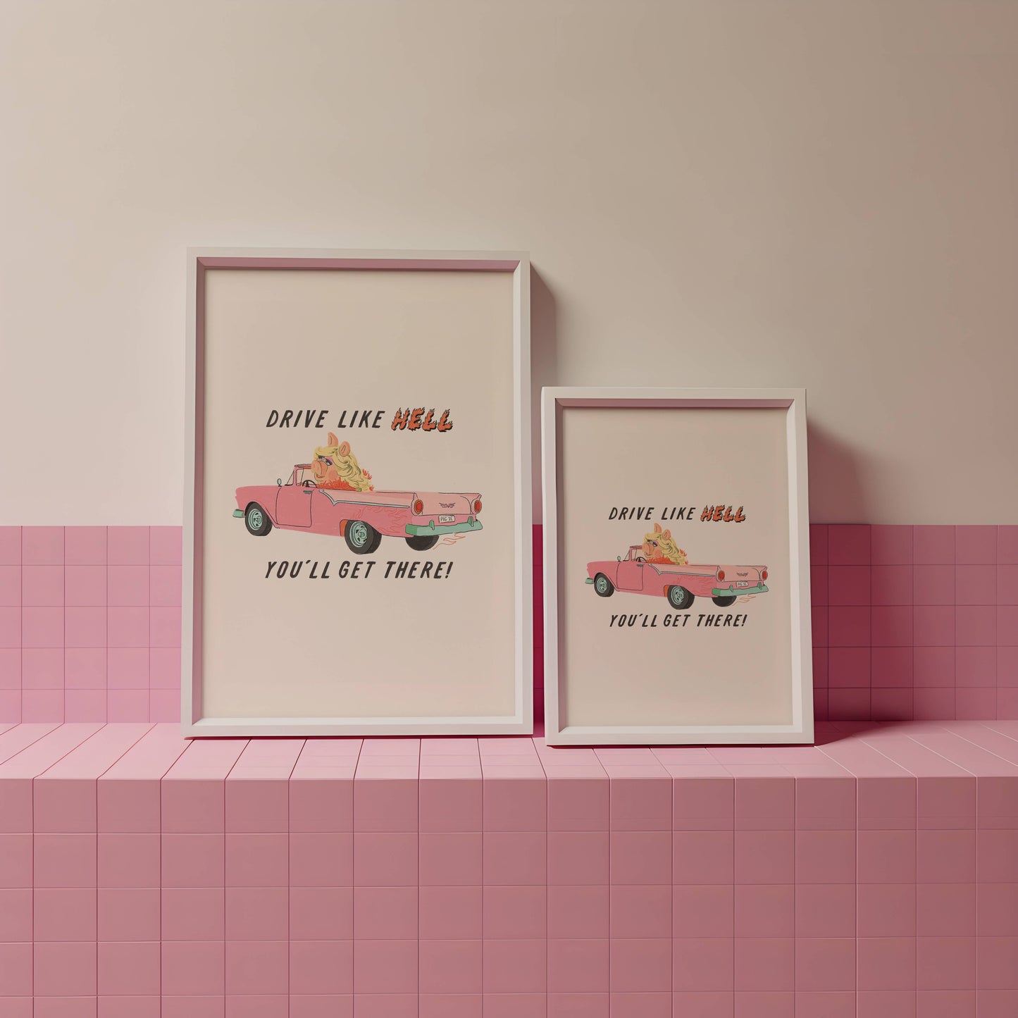 Miss Piggy Drive Like Hell print