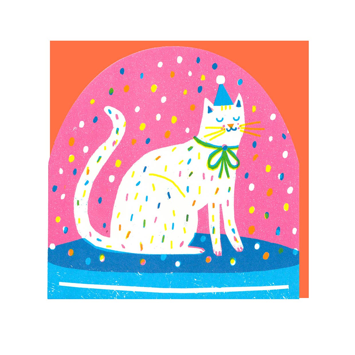 Party Cat Snowglobe card