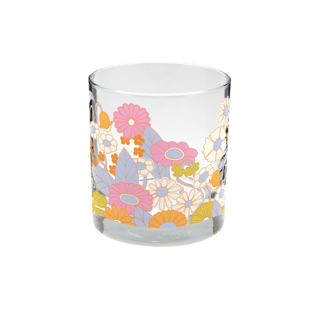 Gathering Flowers Rocks Glass