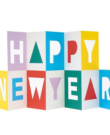 Happy New Year Block card