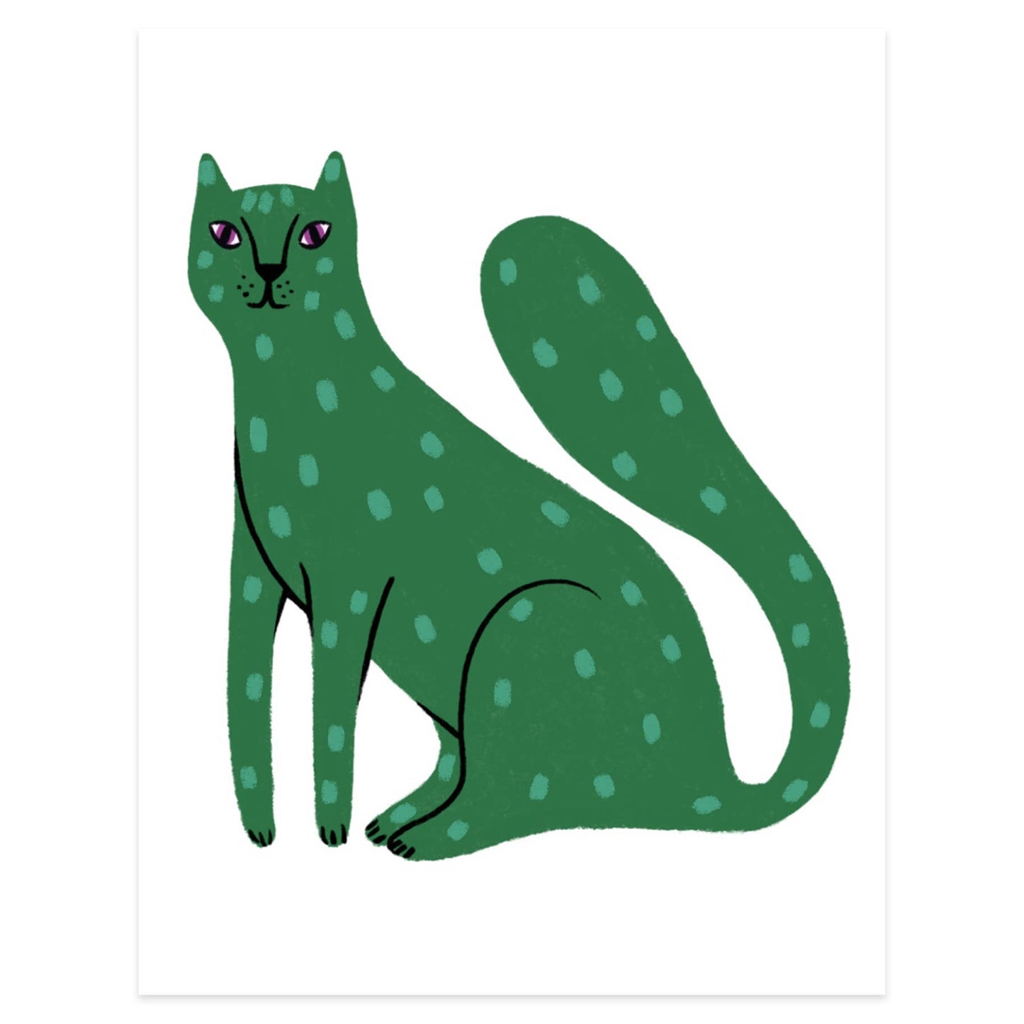 Green Cat print