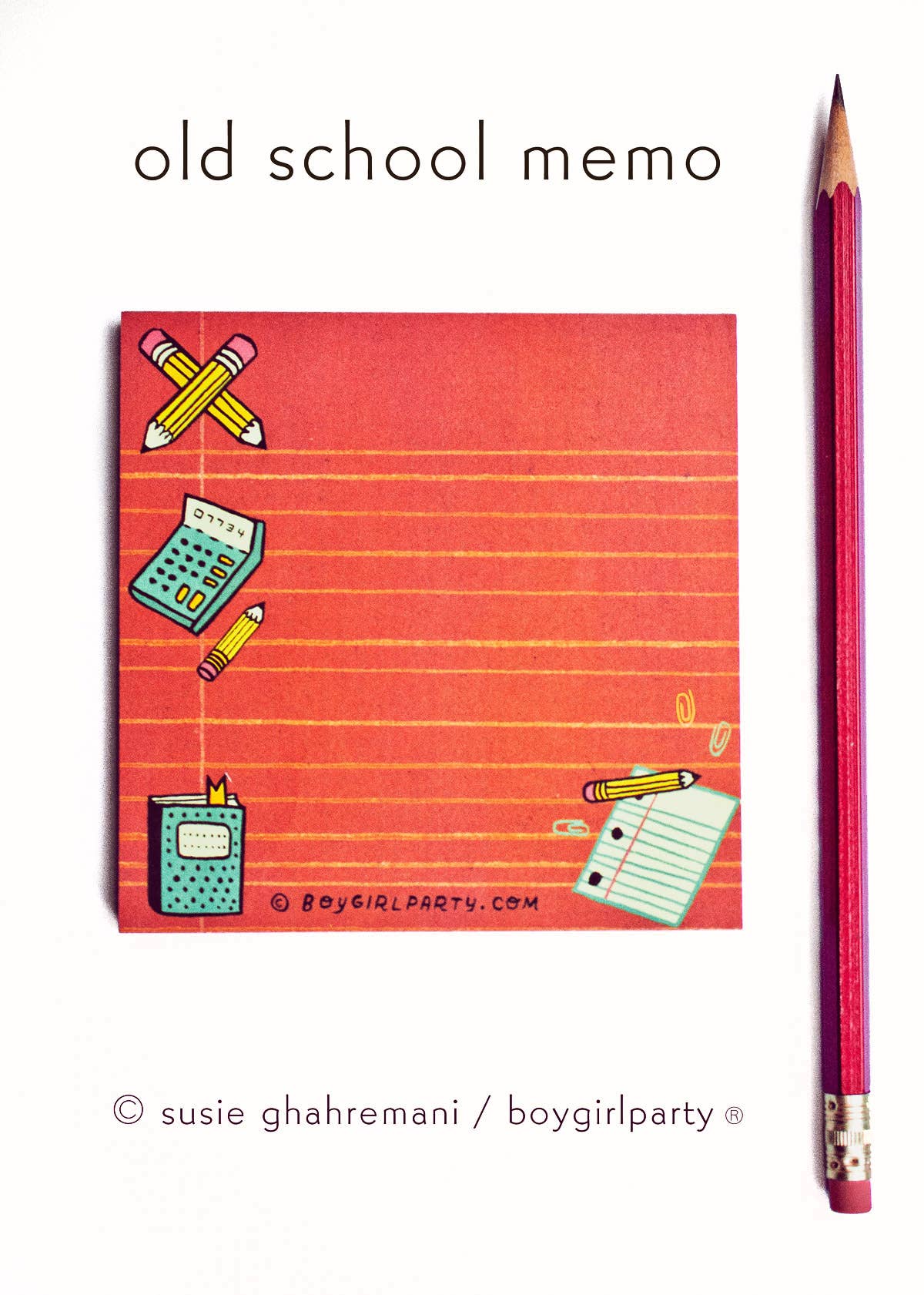 Retro School Supplies Notepad