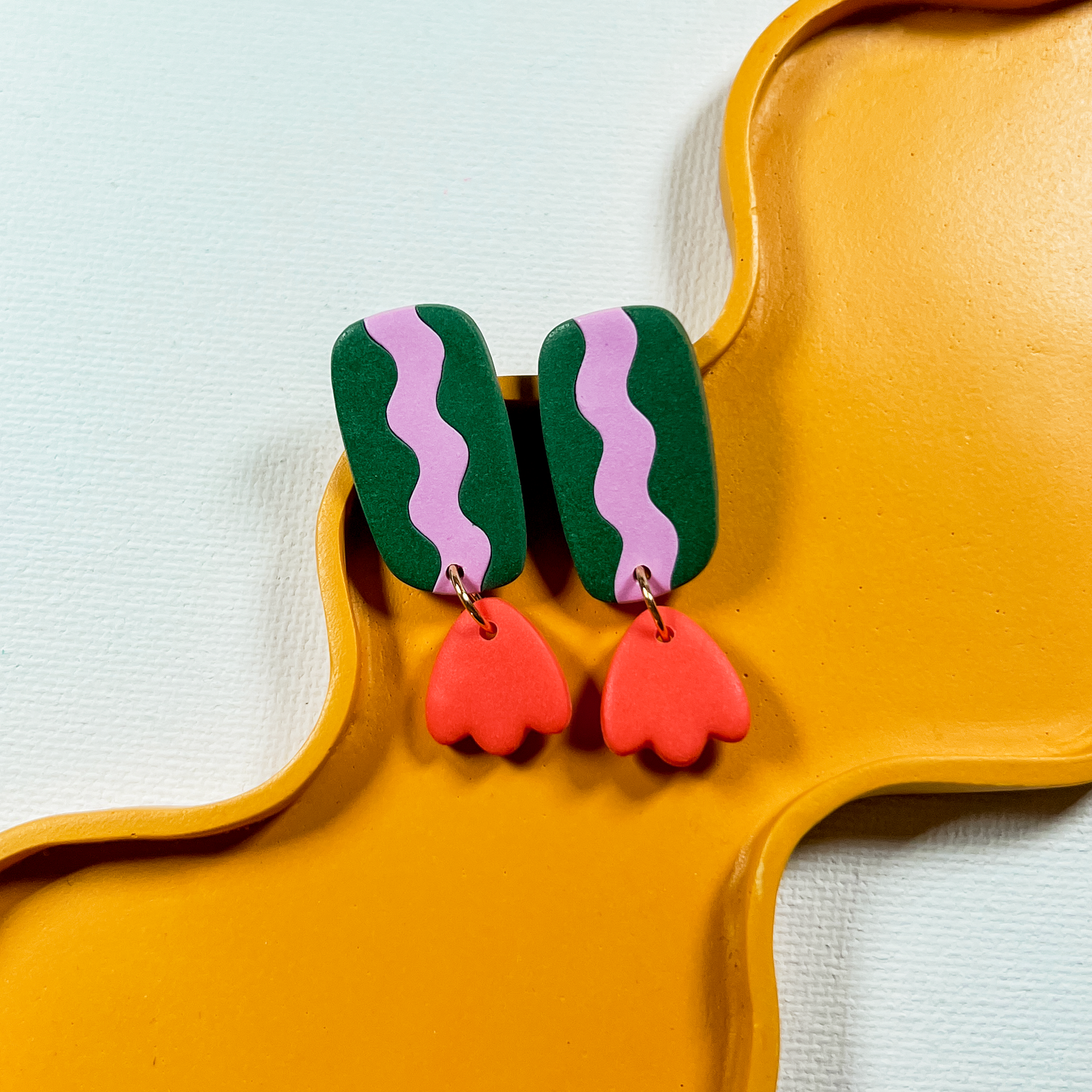 Boops Wavy Abstract Polymer Clay Earrings