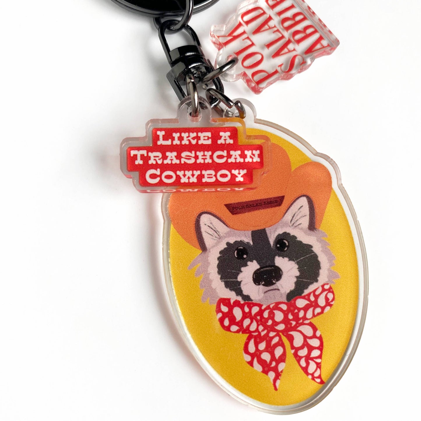 Raccoon Cowboy Keychain