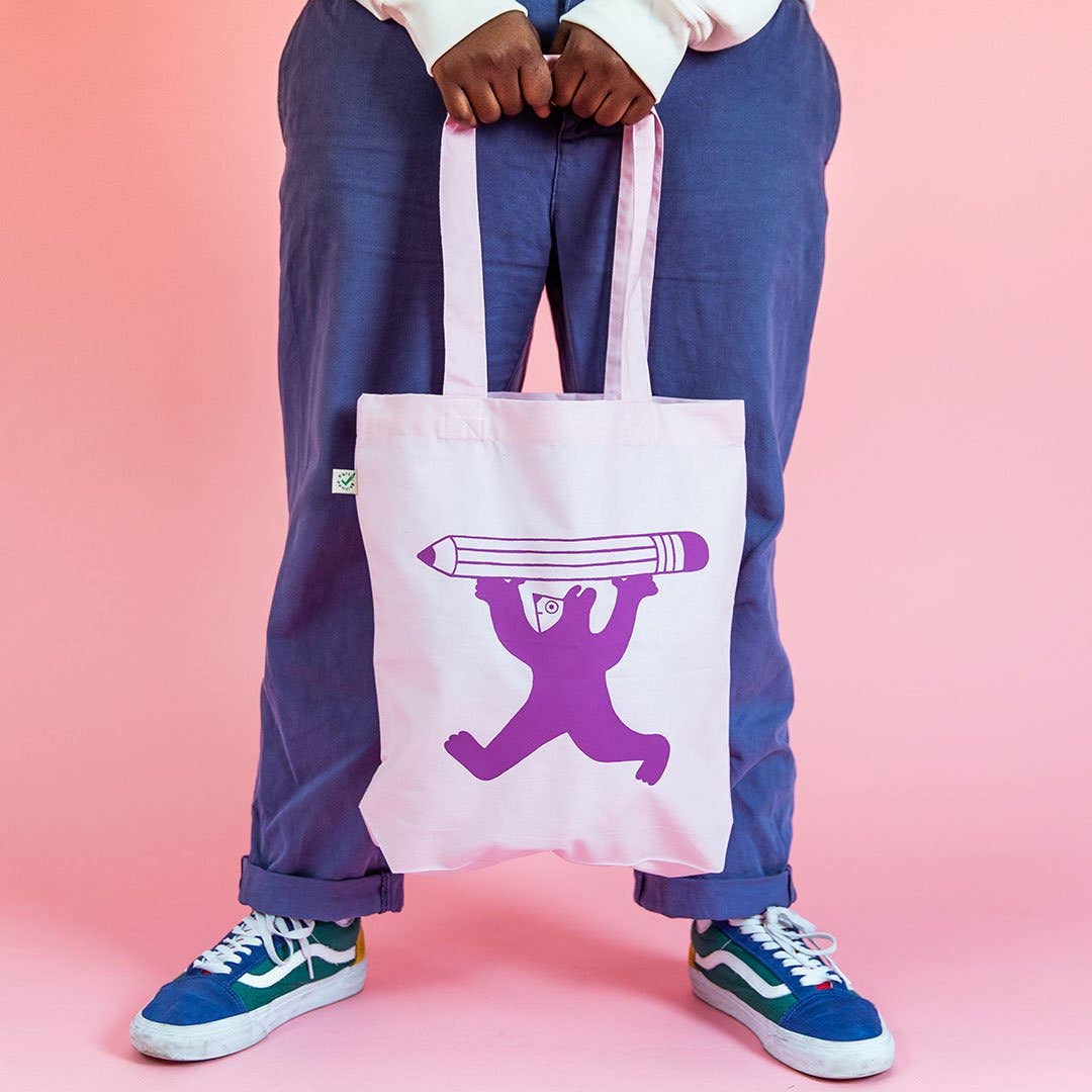 Pencil Person Tote Bag