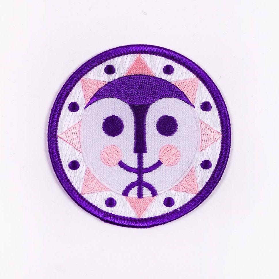 Purple Sun Embroidered Patch
